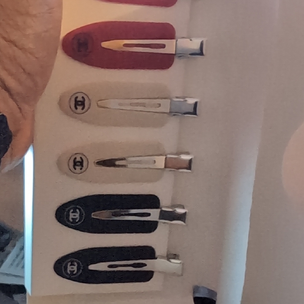 Designer Red, Cream, and Black Hair Clips